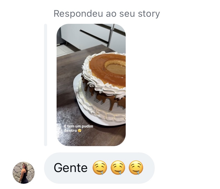 Mensagem: Fiquei com vontade de comer né